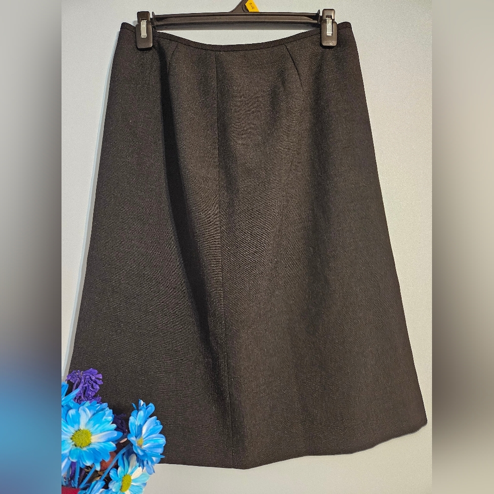 Black Midi Office Skirt